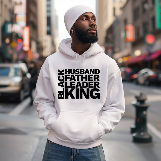 BLACK HUSBAND FATHER LEADER KING Mens Hoodie