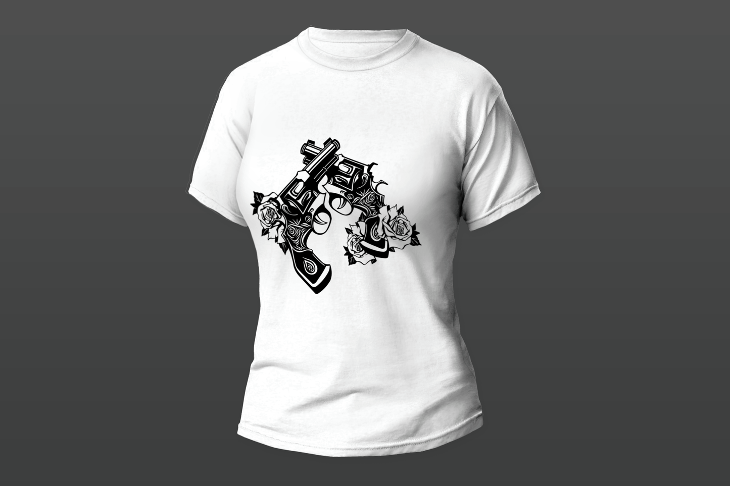 "Cross Pistols And Roses"  Women T-shirt