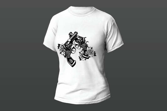 "Cross Pistols And Roses"  Women T-shirt